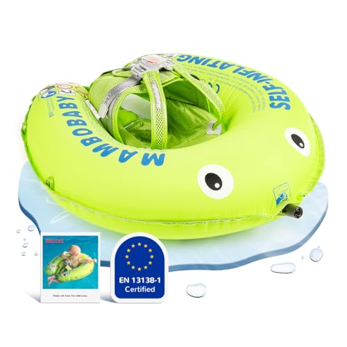 HECCEI Bouee Bebe Autom Gonflable, Mambobaby Pliage Compressible Flotteur de Piscine pour Bébé Bouée Baby Float pour Enfant de 3-24 Mois