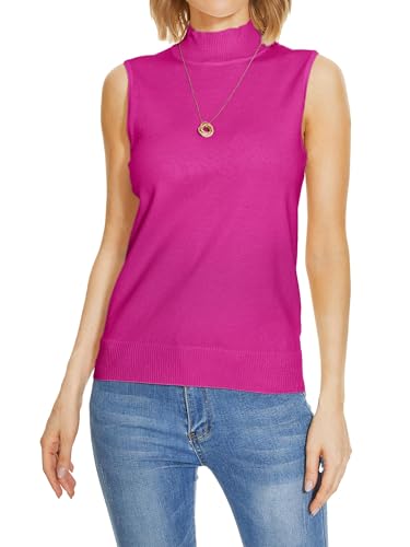 Image of INKOFF Sleeveless Mock Neck Turtleneck Knit Tops Women Dressy Casual Sweater Vest Business Work Tank