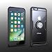 iPhone 6 Plus/iPhone 6S Plus Case | Transparent Crystal Clear Cover | Carbon Fiber Trim & Rubber Bumper | 360° Rotating Magnetic Finger Ring| Kickstand | Compatible with iPhone 6+/iPhone 6S+ - Black