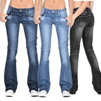Butt Lifting Low Rise Jeans for Womens Stretchy Bell Bottom Bootcut Denim Pant Plus Size Wide Leg Jeans Pants3