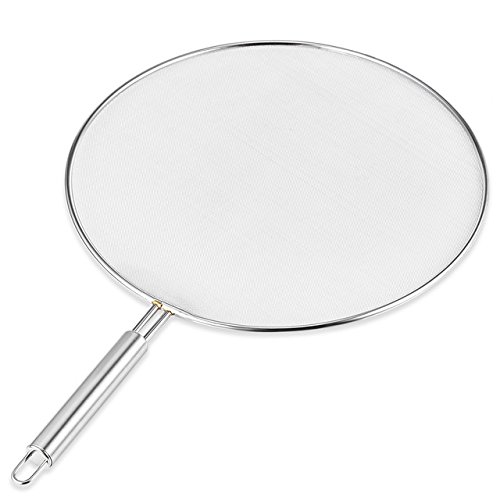 silver Grease Splatter Screen for Frying Pan Stainless Steel Fine