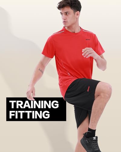 BOOMCOOL Gym Mens Clothes Workout Shirts for Men Outfits Sets 6pcs Shirts+Shorts4