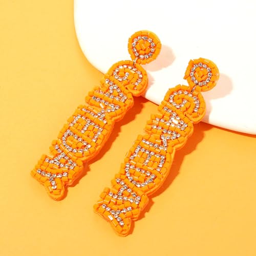 Beaded Letter GAME DAY Drop Dangle Earrings for Women Sports Statement Earrings - Game Day Jewelry Gifts4