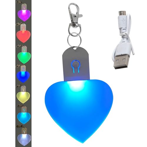 Purse Glow Night Light, Bag Light for Handbag, Led Automatic Sensor Touch Activated Light, 7 Colors Handbag Purse Lamp, Rechargeable Heart Shape Night Light for Women Girls