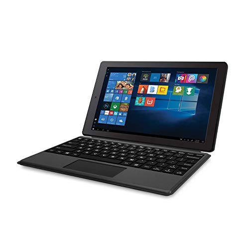 RCA Cambio 10 inches 2-in-1 Notebook Tablet with 32GB Storage, Intel Atom Z8350 Processor, 2GB RAM, Windows 10, Includes Keyboard (Black) (Renewed)