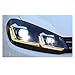 Car Lights Compatible For Golf 6 MK6 Headlight 2009-2012 R20 GTI Head Lamp Drl Projector Lens Automotive Accessories(Black,RHD)