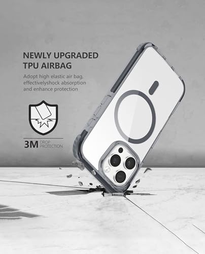 Image of DailyObjects Polycarbonate Case for iPhone 16 Pro Compatible with Mag-Safe Wireless Charging | Reflex Magsafe Shield Slim Shockproof Back Cover, Transparent