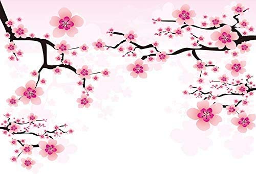 DORCEV Japan Scenery Photography Backdrop Japanese Style Building Garden Pink Cherry Asian Travel Themed Birthday Party Wedding Portrait Photo Studio Props Background Room Wallpaper