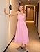 ZESICA Women's Summer Sleeveless Halter Midi Dress 2025 Off Shoulder High Waist Swing Flowy Beach Long Dresses,Pink,Small