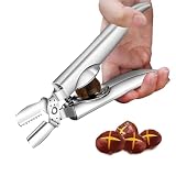 Cortador de Castañas de Acero Inoxidable, Abridor de Castañas Alicates Multifuncionales de Metal para Nueces, Herramientas de Cocina Portátile