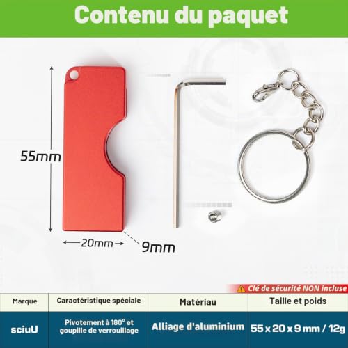sciuU Étui Rotatif Pliable Compatible avec Yubico YubiKey 5 USB-A NFC – vue 9