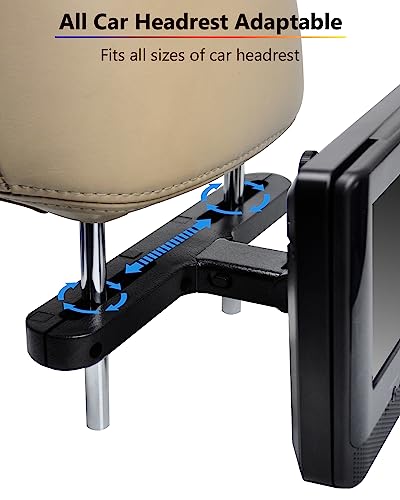 image for UEME Car Headrest Mounts, Angle Adjustable Headrest Dual Screen DVD Pl