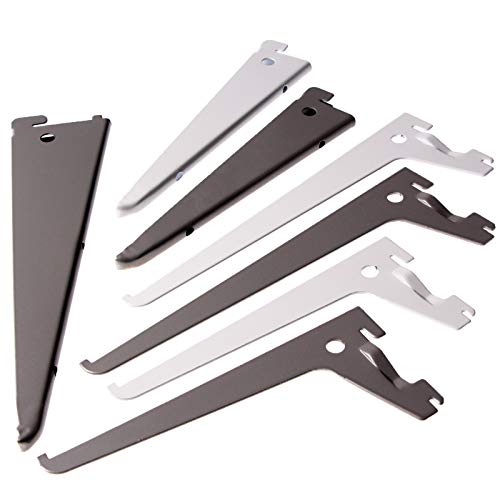 PRIOstahl® Regalträger 10 Stück - 220mm weiss 2-Reihig Regalsystem für Wandschiene Regalhalter