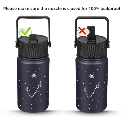 Image of BJPKPK Insulated Water Bottle, 15oz Stainless Steel with Straw Lid