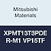 Mitsubishi Materials XPMT13T3PDER-M1 VP15TF Coated Carbide Milling Insert, Class M, Round Honing, Special Design, 0.156" Thick, 0.016" Corner Radius (Pack of 10)