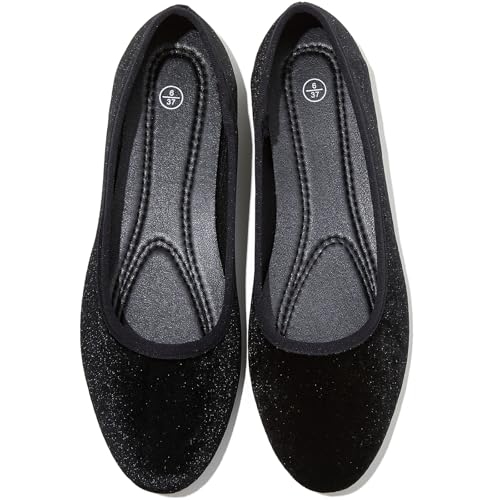 Image of Women's Velvet Ballet Flats Slip On Dress Shoes