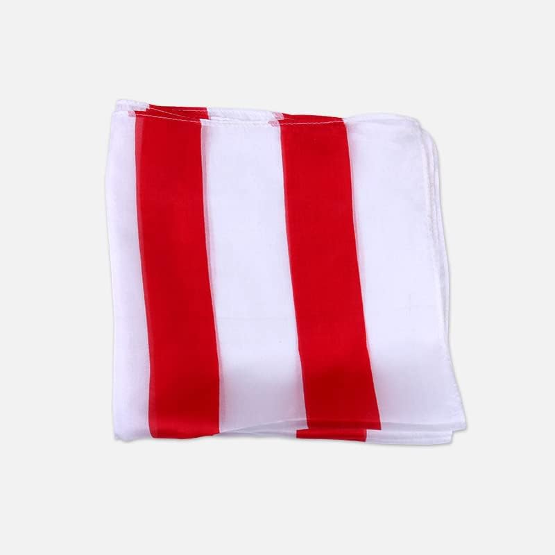 SUMAG Striped Silk (Red and White) Magic Tricks Silk 45 cm/17.7 in Magic Accessories Magician Stage Illusions Gimmicks Props