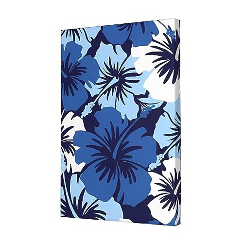 Toile murale moderne hibiscus bleu décoration intérieur salon chambre 30x45