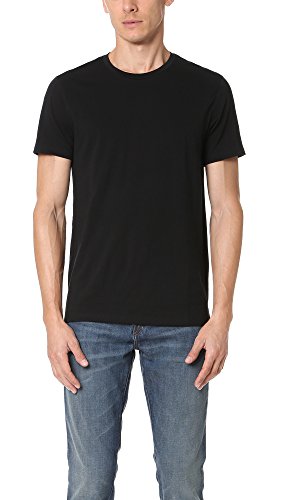 Vince Men's Short Sleeve Pima Crew Neck Tee, Black, Small