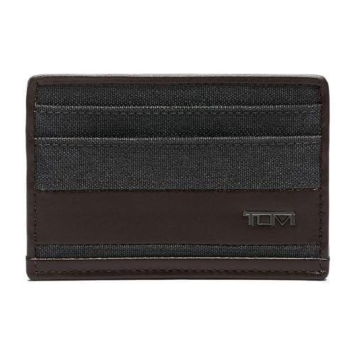 Image of TUMI - Alpha Slim Card Case - Slim Billfold Wallet for Travel - Slip Pocket Wallet - Small Wallet - 2.8 inch X 4.1 inch X 0.2 inch - Anthracite /Brown