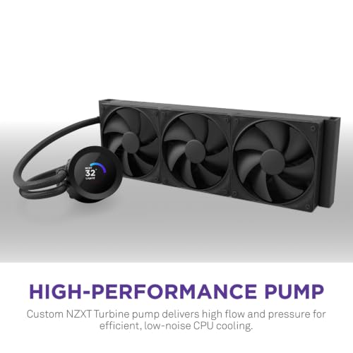 Image of NZXT Kraken Plus 360-360mm AIO CPU Cooler, LCD - Black