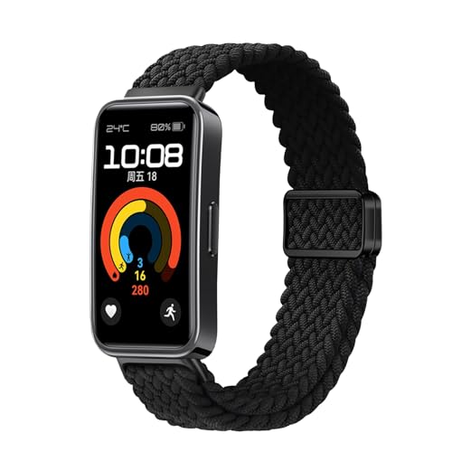 Etsbaocy �o���h Huawei Band 10/10 Aluminum Edition/Band 9/8 �Ή� �o���h �����x���g �e���i�C������ �ґg�X�g���b�v ���C�o�b�N���t�� �����p�X�g���b�v - �u���b�N