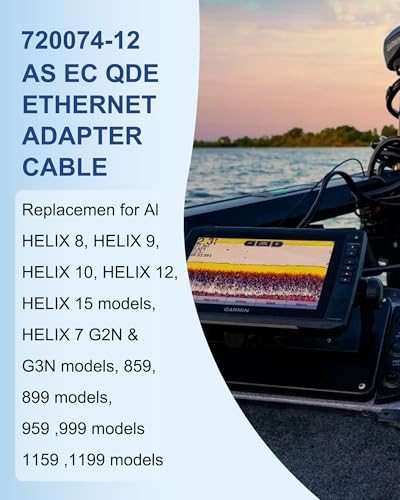 Image of WUKUR Cord for 720074-12 AS EC QDE 12 Ethernet Adapter Cable Compatible with Humminbird Fish Finders Helix 7, Helix 8, Helix 9, Helix 10, Helix 12, Helix 15 Models, Length 12.8 inches