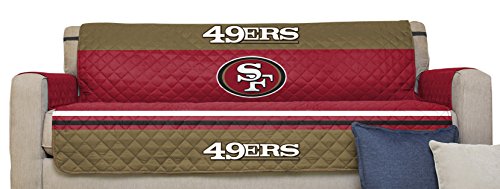 Pegasus Sports NFL San Francisco 49ers Furniture Protector with Elastic Straps, Sofa, Red