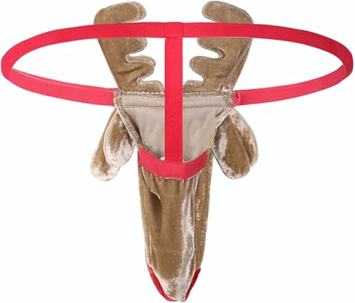 Anzhee Herren String Rentiere Sexy Unterwäsche Thong Tange Elefant Rentiere Schwein Bulle Unterwäsche Pouch Slips Lustige G-String Mankini Unterhosen für Männer