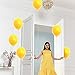 Prextex 75 Yellow Party Balloons 12 Inch Yellow Balloons with Matching Color Ribbon for Yellow Theme Party Decoration, Weddings, Baby Shower, Birthday Parties Supplies or Arch Décor - Helium Quality