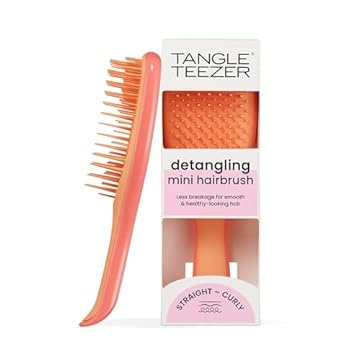 Tangle Teezer Mini Ultimate Detangler - Per capelli bagnati e asciutti - Spazzola districante per tutti i tipi di capelli - Spazzola da viaggio per bambini - Rosa Salmone e Albicocca