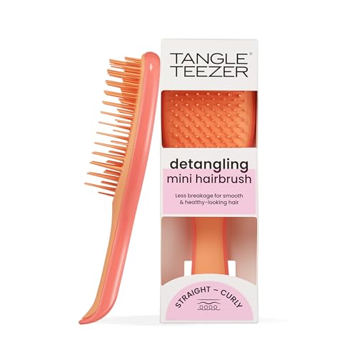 Tangle Teezer Mini Ultimate Detangler - Per capelli bagnati e asciutti - Spazzola districante per tutti i tipi di capelli - Spazzola da viaggio per bambini - Rosa Salmone e Albicocca