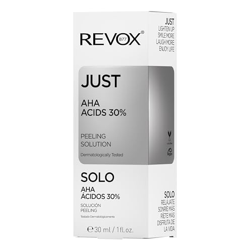 REVOX B77 - Just AHA Acids 30%, 30 ml, Peeling Químico Facial, Sérum Exfoliante, Iguala Tono de Piel, Suaviza y Elimina Líneas Finas, Exfoliación Suave de la Piel, Fórmula Ligera de Rápida Absorción - imagen 4