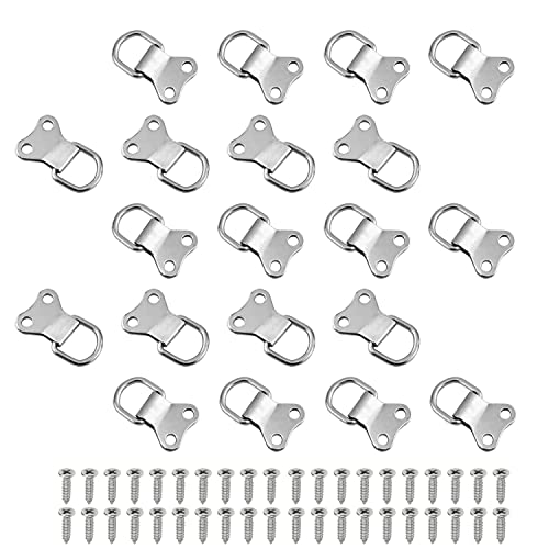 Image of MroMax 30PCS Ring Picture Frame Buckle 1.42 inch x 0.87 inch Silver Tone Assortment Kit for Home Decoration Picture Frames Photo Hanging Solutions