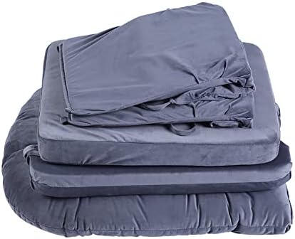 Zerone Soft Velvet Cotton Chair Cushions and Stool Pad Set, Glider Rocker Replacement Cushions with Storage Pockets
