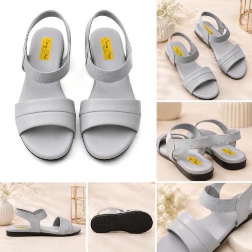 Image of Women's Comfortable Fashion Flat Sandals Open-Toe Casual Sandals Lightweight Slip-On Daily Wear Footwear