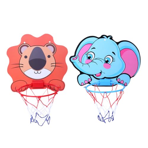 Ciieeo 2 Sets Cartoon Wall Basketball Frame Hanging Shooting Basket for Indoor Lightweight Easy to Install Basketball Plaything for Great Parent Activity
