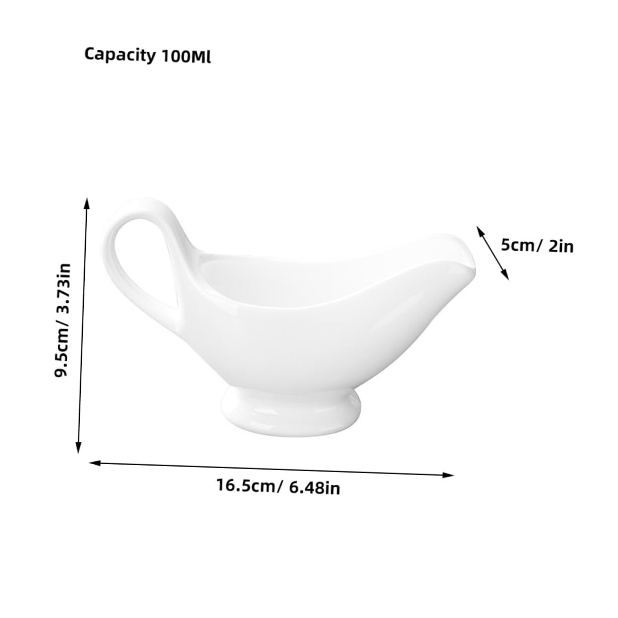 NAMOARLY Ceramic Sauce Boat Syrup Milk Pitcher Gravy Boat with Handle Gravy Pitcher Cream Pitcher Flavored Creamer Gravy Serving Boat Gravy Bowl Porcelain Saucier Water Jug Ceramics White