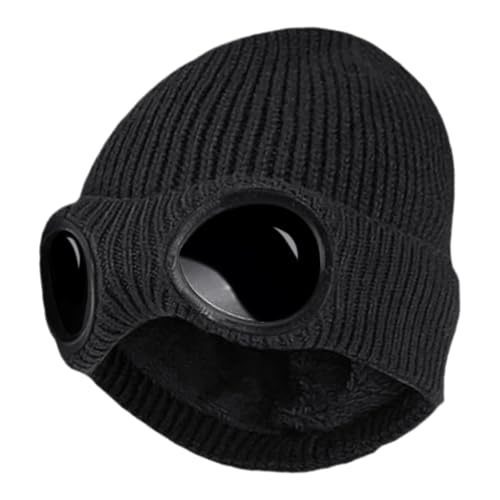 1 Gorro De Gafas De Moda, Gorro De Esquí, Gorro De Punto Para Otoño E Invierno, Gorro Deportivo, Gorro Cálido A Prueba De Viento, Equipo Para Exteriores (Negro)