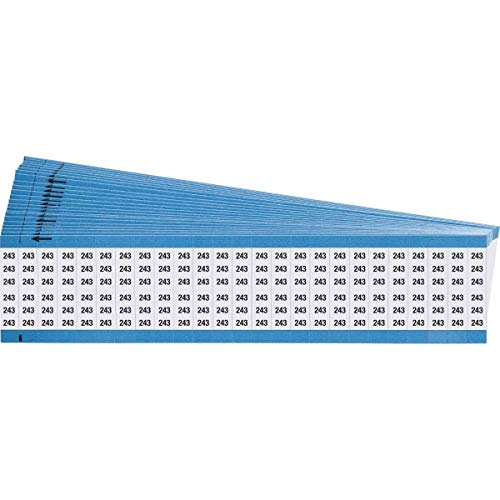 Brady WM-243-PK Paño de vinilo reposicionable (B-500), negro sobre blanco, tarjeta de marcador de alambre de números sólidos (25 tarjetas)
