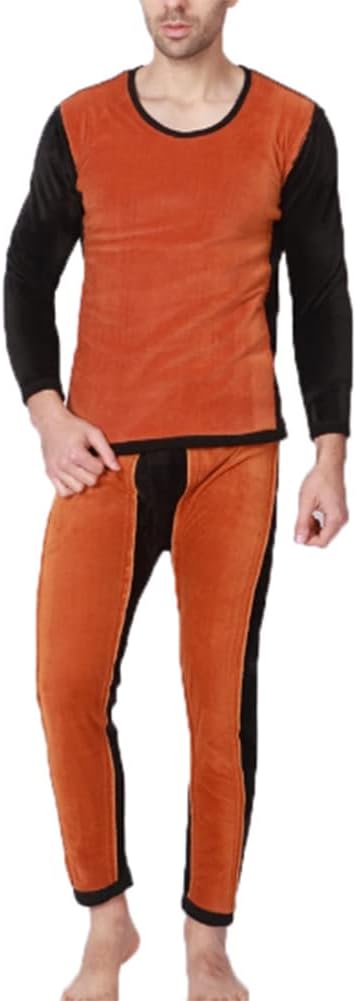HSQSMWJ Thermal Underwear for Men Soft Long Johns Cotton Warm Bottoms and Tops Cold Winter Weather XL-9XL