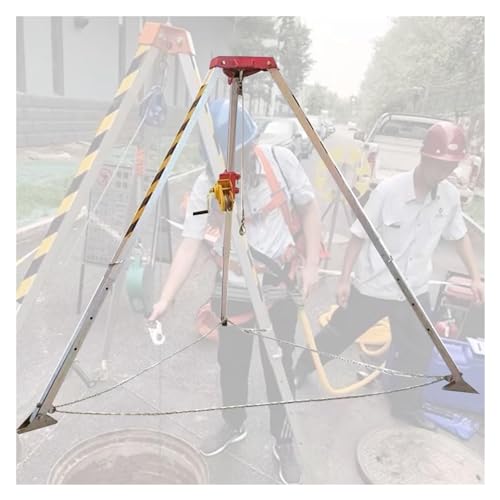 Kit de trípode de emergencia for alcantarillado for prevención de caídas de seguridad, trípode de rescate for espacios confinados de alta resistencia, equipo de rescate de elevación con dispositivo de