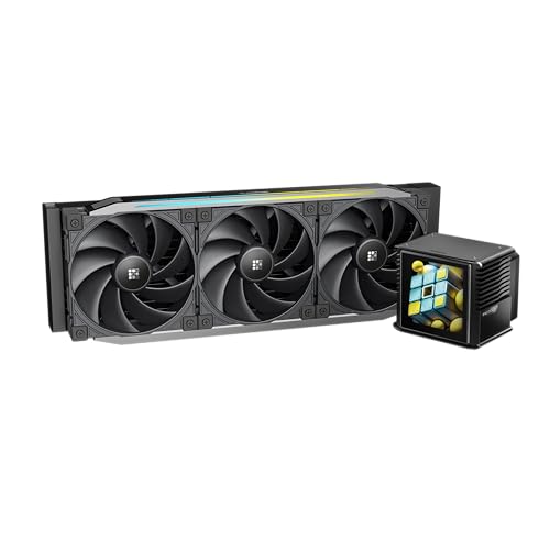 Image of Proteus 360 Liquid Cooler, 360mm, PWM Pump, 2500-3600RPM, Hign Customizable Segment LCD Screen, 30mm Performance Fans, Magnetic Metal Pump Cap, Black