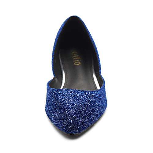 Ollio Women's Shoes Glitter Casual Comfort Light Pointed Toe Ballet Flats F1123