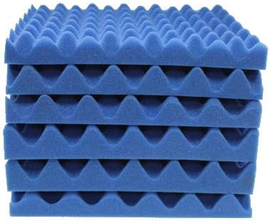 Convoluted Blue 2 Inch 12" W x 12" L Egg Crate Panels Acoustic Foam Sound Proof Wall Tiles,6 Pack