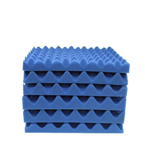 Convoluted Blue 2 Inch 12" W x 12" L Egg Crate Panels Acoustic Foam Sound Proof Wall Tiles,6 Pack