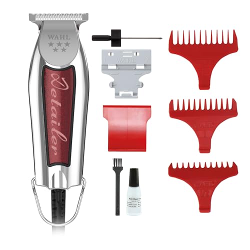Wahl 5 Star Corded Trimmer Professional Hair Trimmers Wide T Blade for Barbers Zero Overlap Outlining and Shaping Stainless Steel Blade Hair Cutting kit