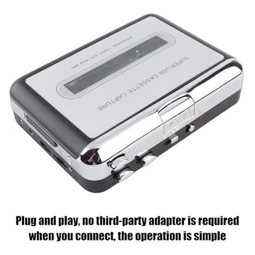 Image of Wendry Cassette Player USB Cassette to MP3 Converter, Portable USB Tape to MP3 Capture Converter Stereo Audio Music Player Cassette Player
