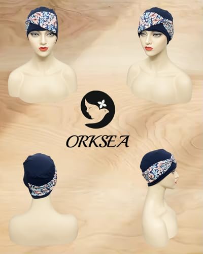 Image of Chemo Headwear for Women Knot Beanies with Stretch Elastic Turbans Soft Cancer Hats Head Coverings Scarf Headwraps