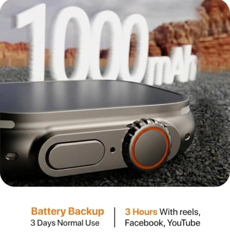Image of Neotech S9 4G /5G SIMCARD Android Smart Watch with Dual 5 Megapixel Camera, 32 GB RAM+264 GB Memory, High-Resolution Lens, Orange & Black Silicone Strap